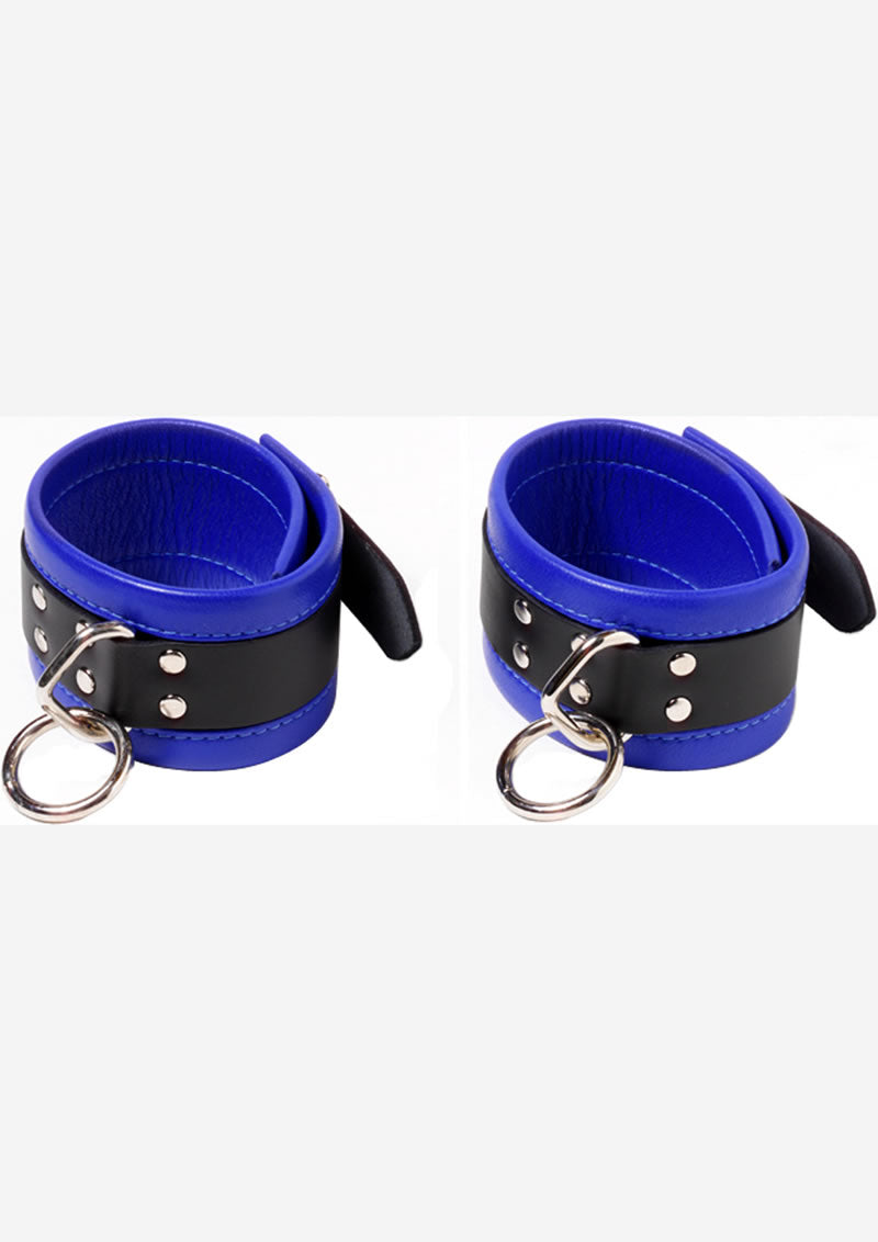 Black And Blue Restraints Leather Large