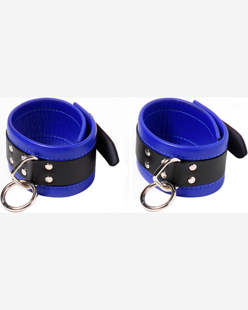 Black And Blue Restraints Leather Large