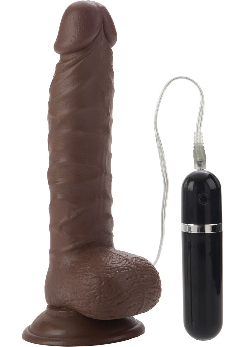 Vibrador Elite Eight Dong de Mr Just Right de 8,5 pulgadas, color marrón