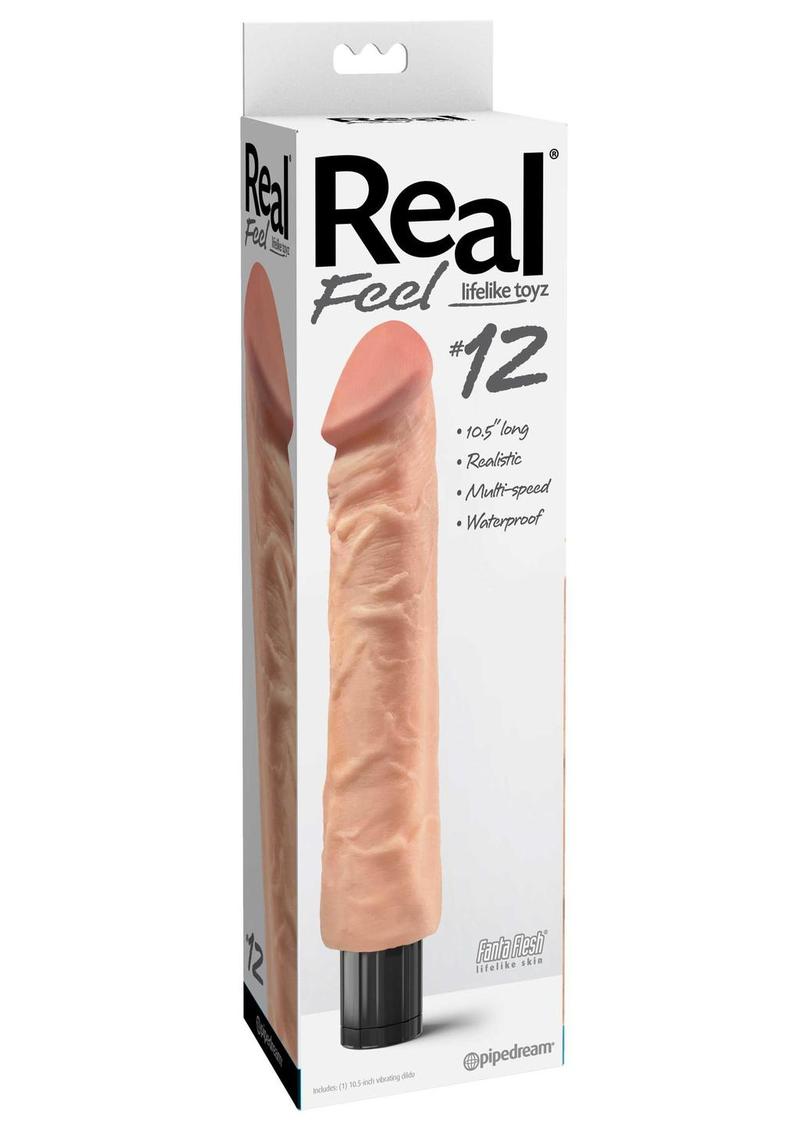 Real Feel Lifelike Toyz Number 12 Realistic Vibrator Waterproof Flesh 10.5 Inch