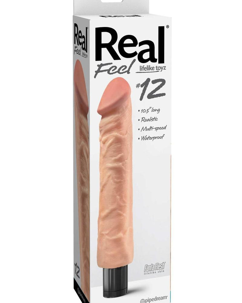 Vibrador realista Real Feel Lifelike Toyz Number 12, resistente al agua, color carne, 10,5 pulgadas