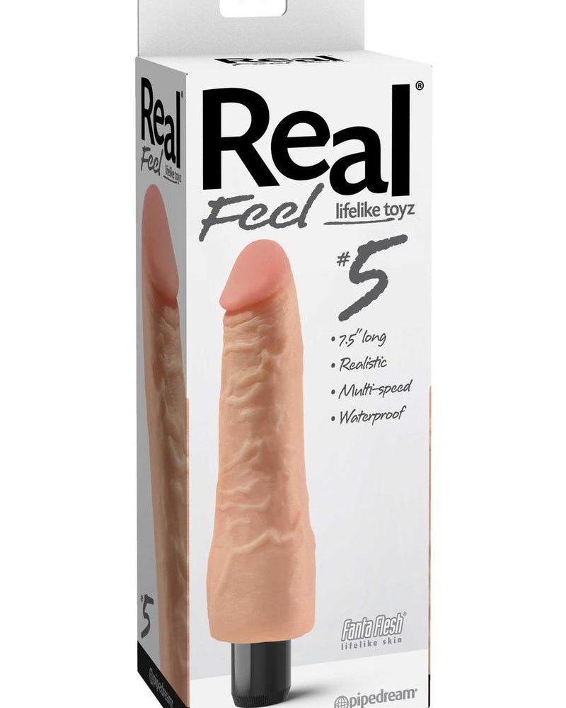 Vibrador realista Real Feel Lifelike Toyz Number 5, resistente al agua, color carne, 7,5 pulgadas