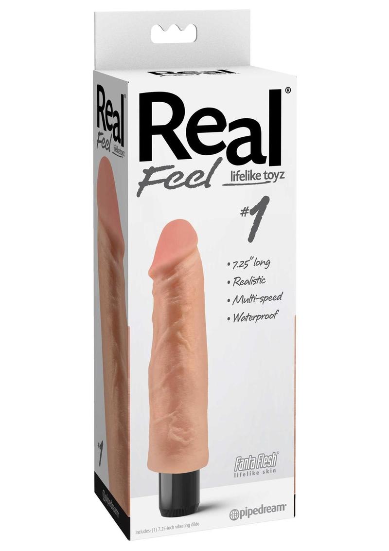 Real Feel Lifelike Toyz Number 1 Realistic Vibrator Waterproof Flesh 7.5 Inch