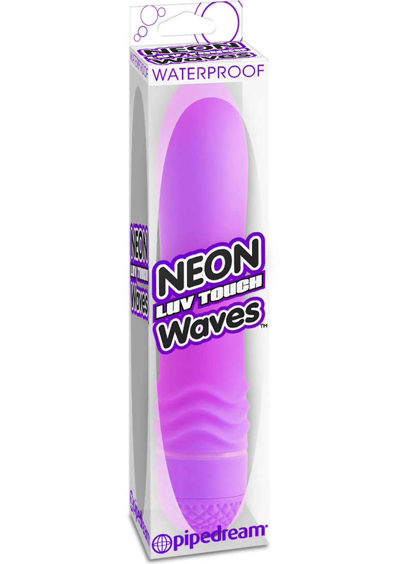 Vibrador Neon Luv Touch Waves resistente al agua de 5,5 pulgadas morado