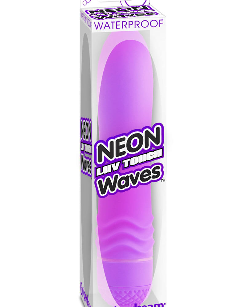 Vibrador Neon Luv Touch Waves resistente al agua de 5,5 pulgadas morado