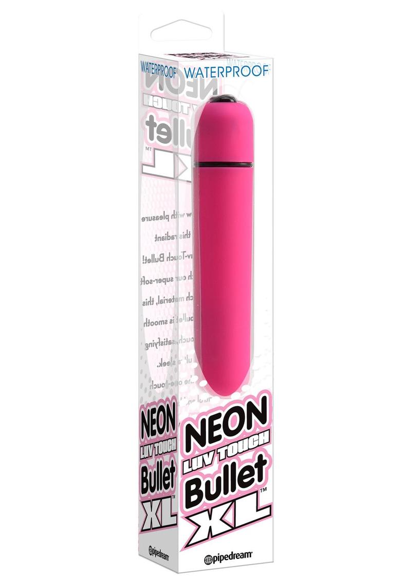 Bala Neon Luv Touch XL resistente al agua de 3,25 pulgadas, color rosa