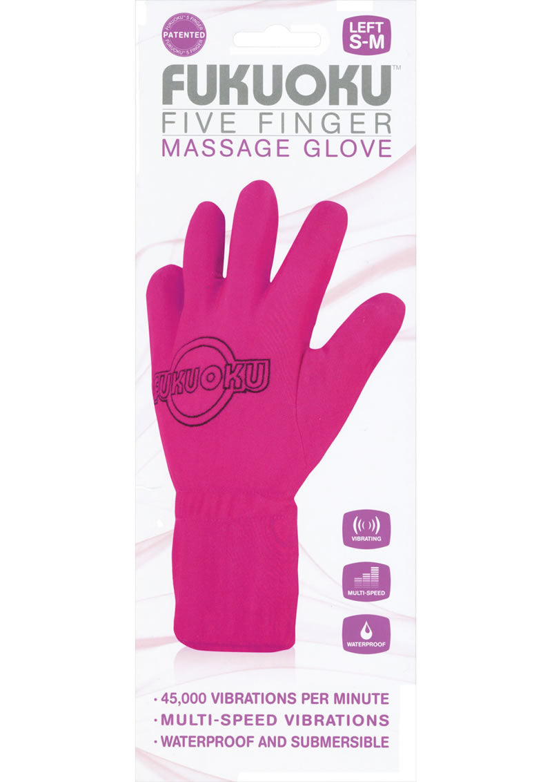 Fukuoku 5 Finger Massage Glove Left Hand Waterproof Pink