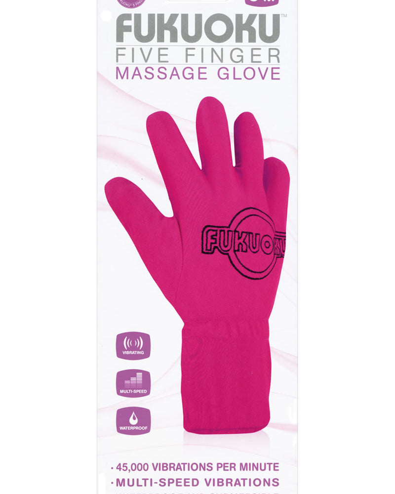 Fukuoku 5 Finger Massage Glove Right Hand Waterproof Pink