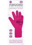 Guante de masaje de 5 dedos Fukuoku para mano derecha, impermeable, color rosa