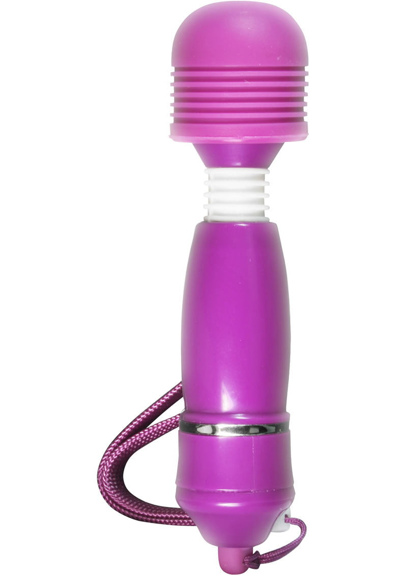 Mini masajeador con punta de silicona iWatchi de la colección Velvet Kiss, resistente al agua y morado
