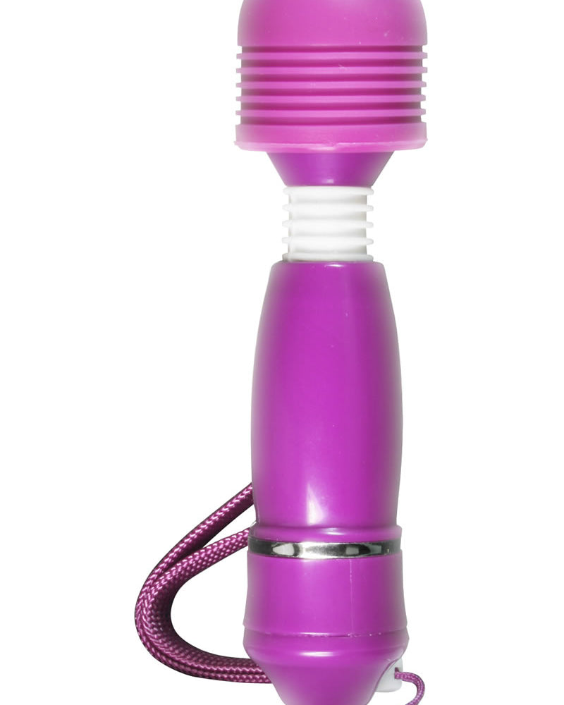 Mini masajeador con punta de silicona iWatchi de la colección Velvet Kiss, resistente al agua y morado