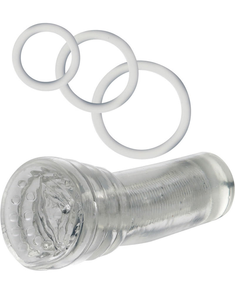 Kit masturbador y anillos para el pene Travel Head Honcho transparente