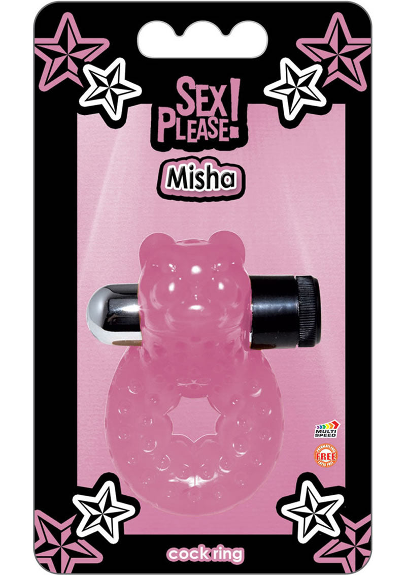 Anillo para el pene Sex Please Misha con bala rosa