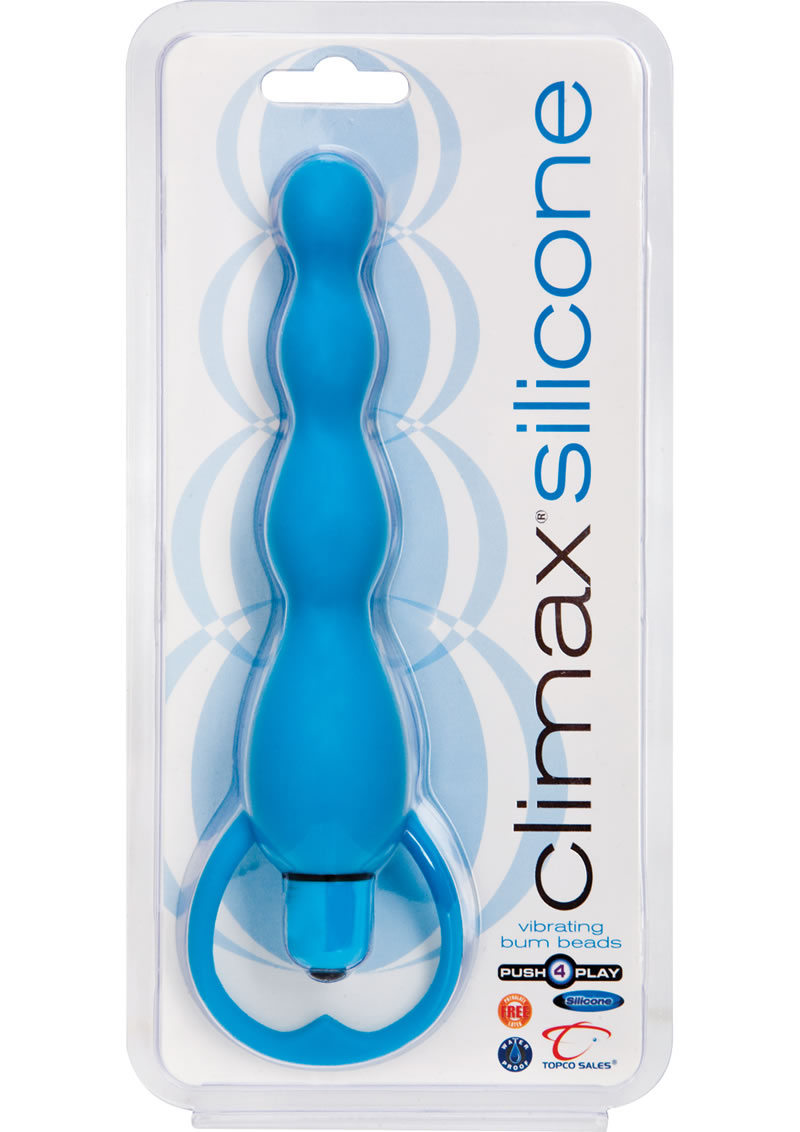 Climax Silicone Vibrating Bum Beads Waterproof Blue