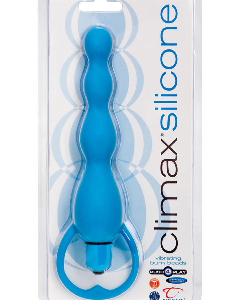 Climax Silicone Vibrating Bum Beads Waterproof Blue