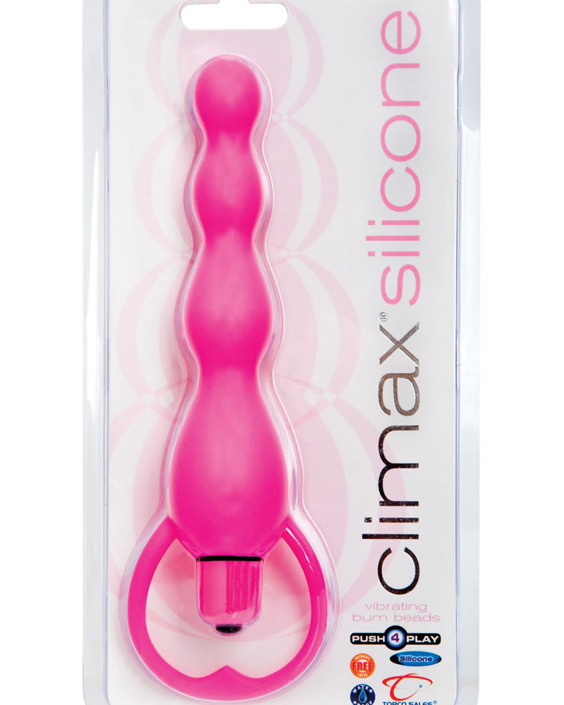 Climax Silicone Vibrating Bum Beads Waterproof Pink