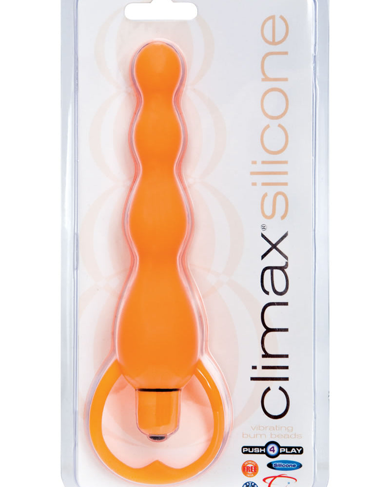 Climax Silicone Vibrating Bum Beads Waterproof Orange