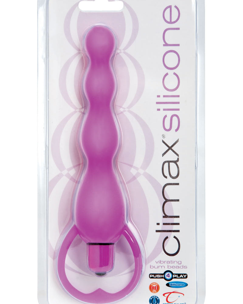 Climax Silicone Vibrating Bum Beads Waterproof Purple