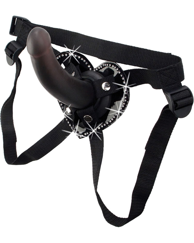 Bound By Diamonds 2 Piece Hearts Of Love Diamond Harness Black