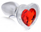 "Red Heart Gem Glass Anal Plug - Small BTYS-AG432-SML"