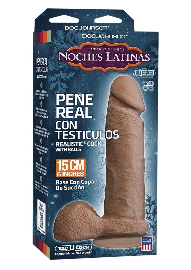 Noches Latinas Latin Nights Realistic Cock With Balls 6 Inch Flesh