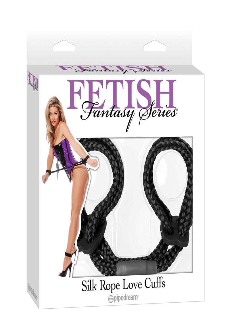 Fetish Fantasy Silk Rope Love Cuffs Black