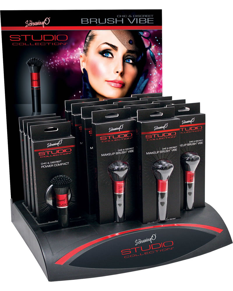 Expositor de 12 brochas de maquillaje Vibe de la colección Screaming O Studio