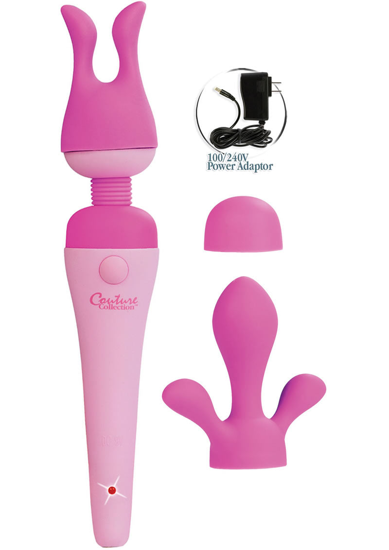 Couture Collection Inspire Massager With Silicone Attachments Pink