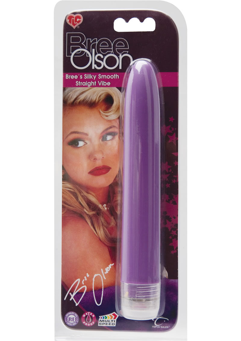 Vibrador liso y sedoso Brees de Bree Olson, resistente al agua, morado
