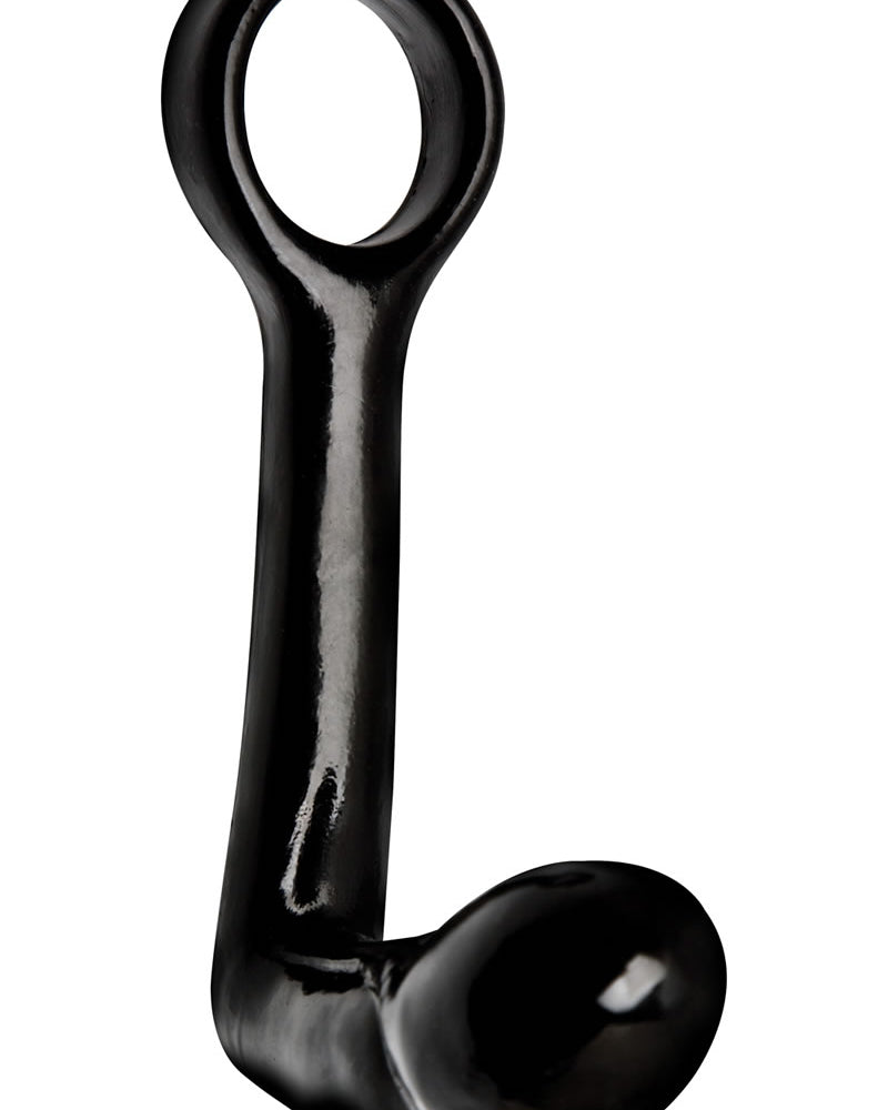 Tapón anal y anillo para el pene Wildfire Down And Dirty Plug And Tug, resistente al agua, 5 pulgadas, color negro