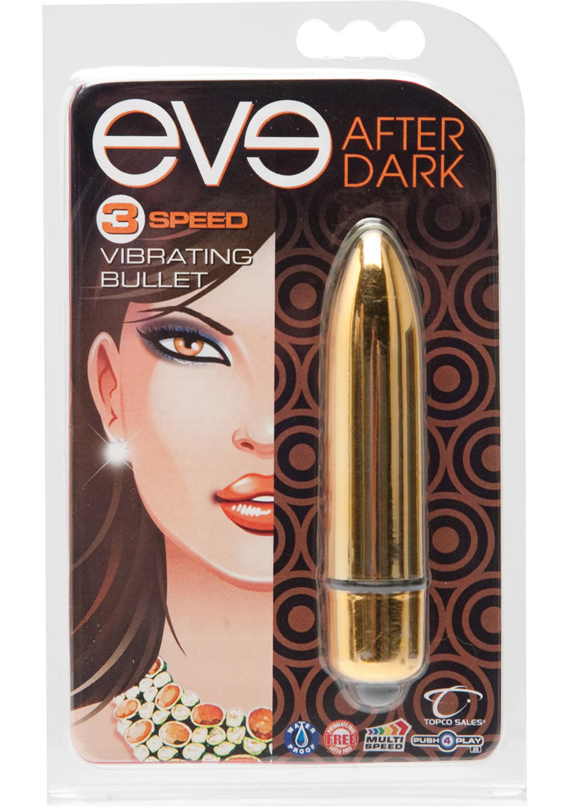 Eve After Dark 3 Speed Vibrating Bullet Waterproof Gold