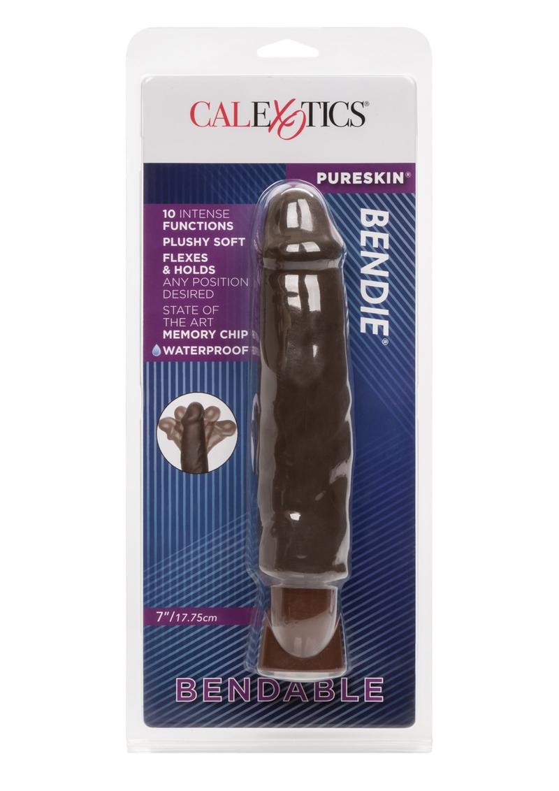 Pure Skin Bendie Vibrating Dong Waterproof - Brown