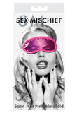 Sex And Mischief Satin Hot Pink Blindfold Hot Pink