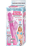 Clit Tingler Climax Butterfly Silicone Vibrator Waterproof 7 Inch Pink