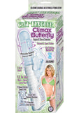 Clit Tingler Climax Butterfly Silicone Vibrator Waterproof 7 Inch White