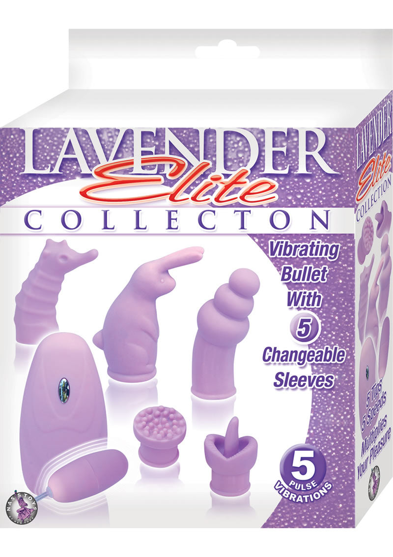 Elite Collection - Bala vibradora con 5 fundas intercambiables, color lavanda