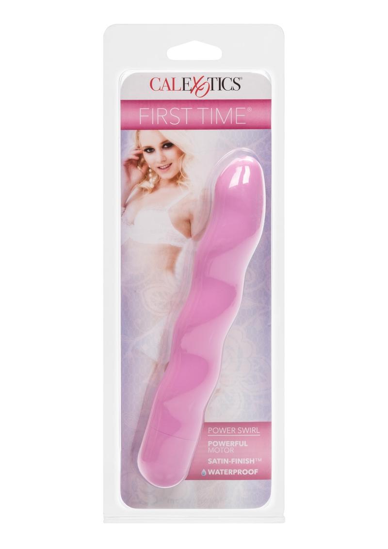 First Time Power Swirl Vibrator Waterproof 6 Inch Pink