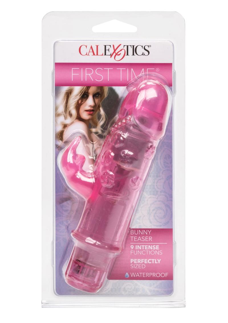 Vibrador conejito rosa resistente al agua First Time