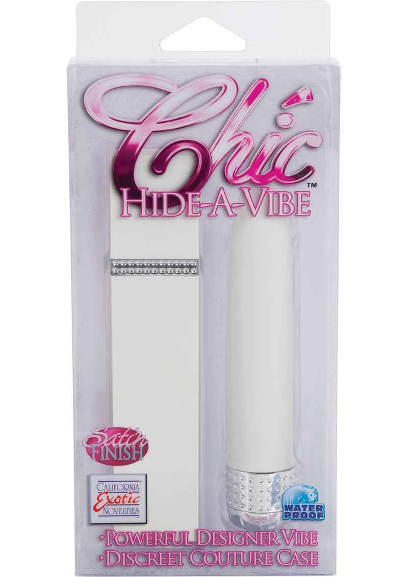 Estuche elegante Hide A Vibe con funda impermeable de 4,5 pulgadas en color blanco