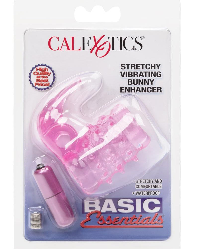 Conejito vibrador elástico Basic Essentials resistente al agua, color rosa
