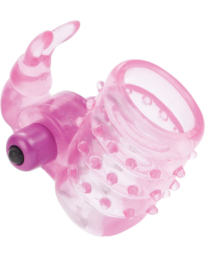 Conejito vibrador elástico Basic Essentials resistente al agua, color rosa