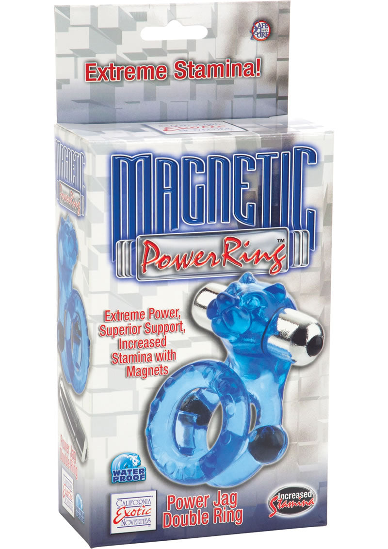 Magnetic Power Ring Power Jag Double Ring Cock Ring Waterproof Blue