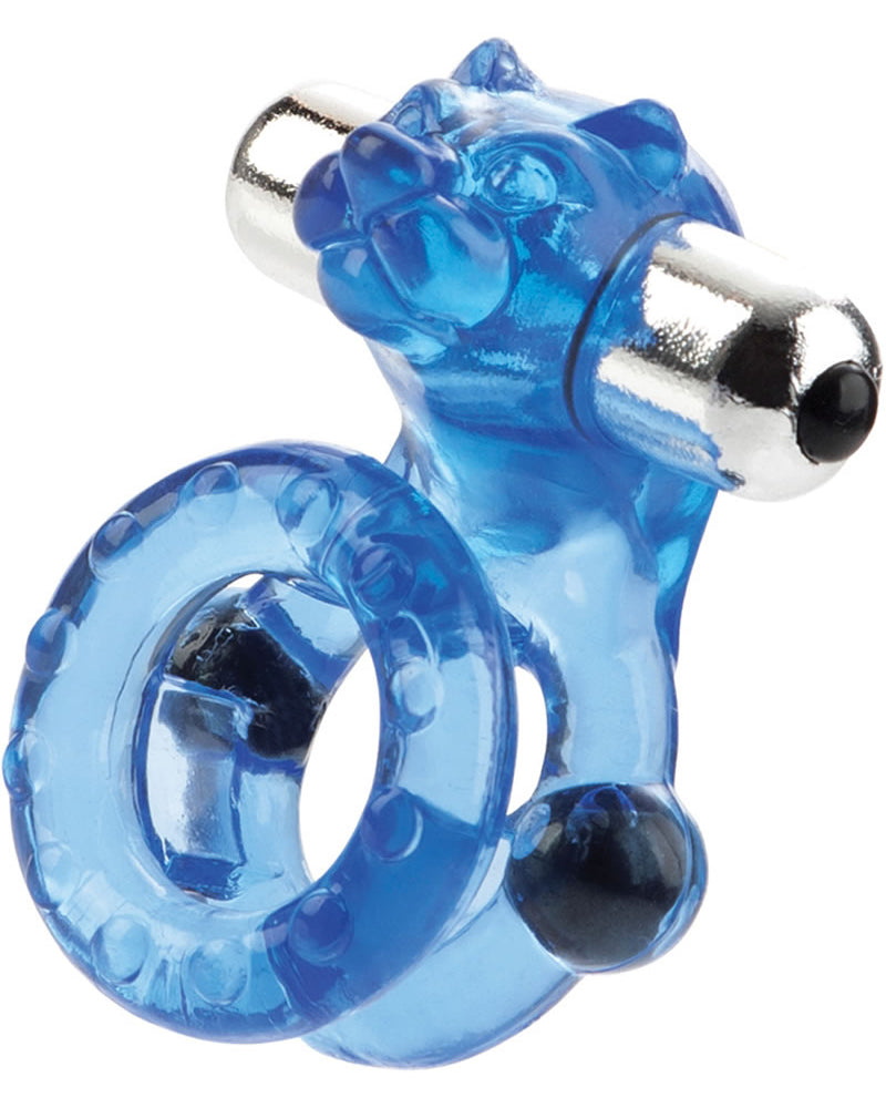 Anillo magnético Power Jag con doble anillo para el pene, resistente al agua, color azul