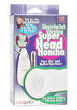 Masturbador Super Head Honcho de Sue Johanson que brilla en la oscuridad y vibra en color blanco