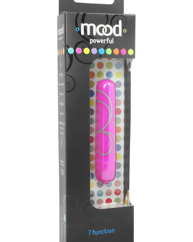 Pistola de agua pequeña Mood Powerful con 7 funciones, 3,5 pulgadas, color morado