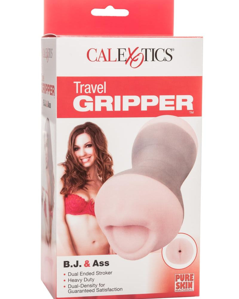Masturbador de viaje con pinza para BJ y culo, color rosa
