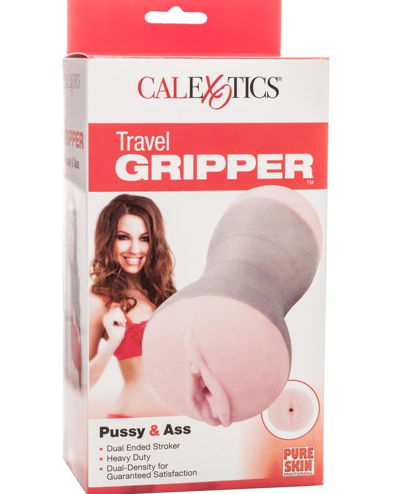 Masturbador de coño y culo con pinza de viaje, color rosa