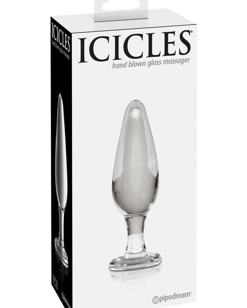 Icicles No 26 Glass Anal Plug Clear 4.63 Inch