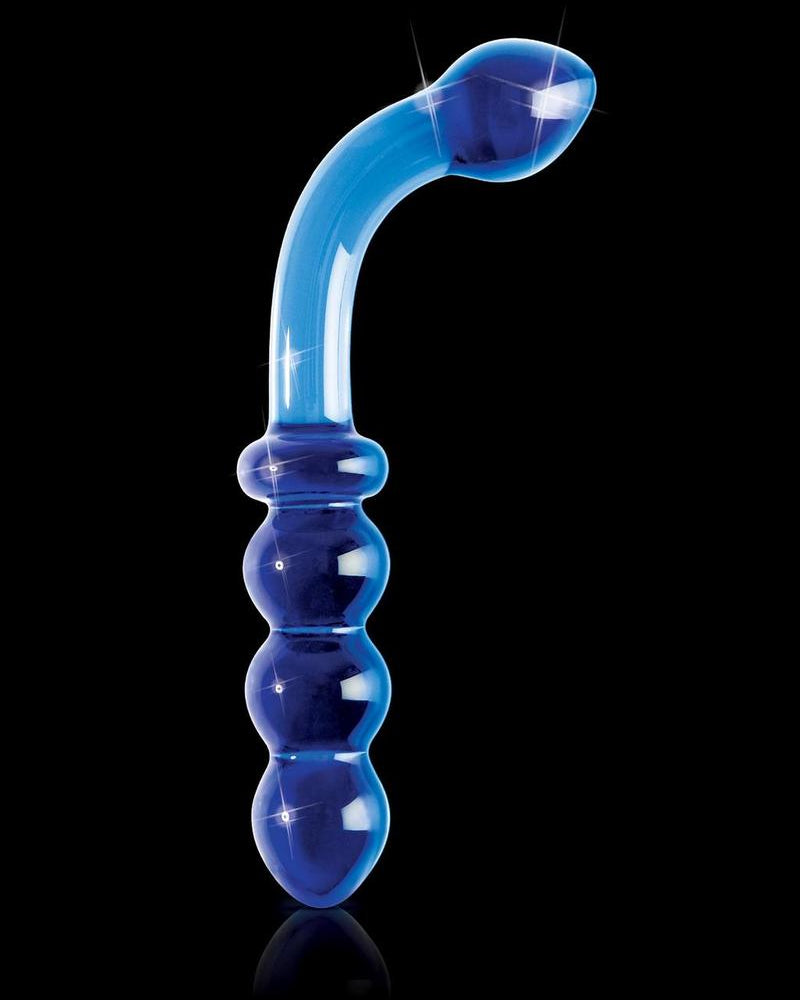 Sonda anal de vidrio de doble cara Icicles No 31 de 9,5 pulgadas, color azul