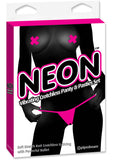 Neon Vibrating Crotchless Panty And Pasties Set Waterproof Pink